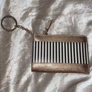 Henry Bendel stripped key chain wallet